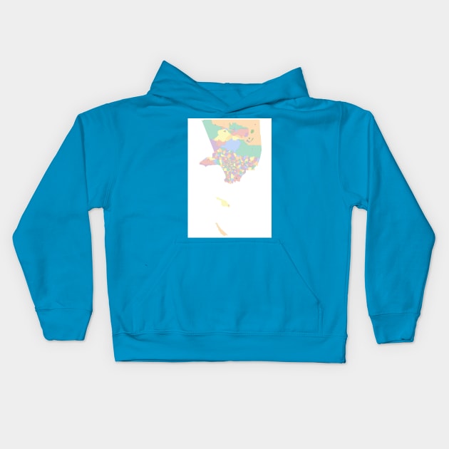 Los Angeles County Communities Kids Hoodie by PendersleighAndSonsCartography